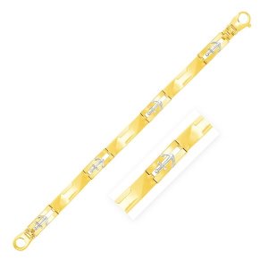 Unbranded 63664-8 14k Yellow Gold Wide Link Bracelet With Anchors Size