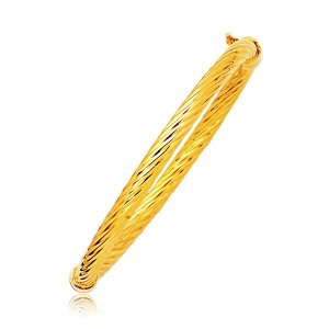 Unbranded 65986-7 14k Yellow Gold Polished Cable Motif Bangle Size: 7'