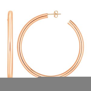 Unbranded 84849 14k Rose Gold Polished Hoop Earrings