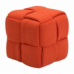 Zuo 100641 Checks Stool Orange