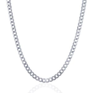 Unbranded 05440-18 4.7mm 14k White Gold Solid Curb Chain Size: 18''