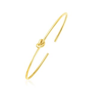 Unbranded 09776 14k Yellow Gold Polished Cuff Bangle With Knot