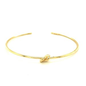 Unbranded 09776 14k Yellow Gold Polished Cuff Bangle With Knot