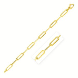 Unbranded 03988-24 14k Yellow Gold Wide Paperclip Chain (6.1mm) Size: 