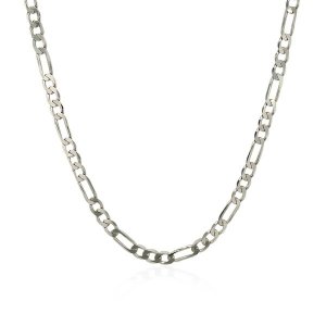 Unbranded 48365-22 3.0mm 14k White Gold Solid Figaro Chain Size: 22''