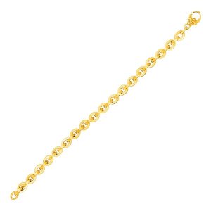 Unbranded 55664-7.5 Shiny Oval Link Bracelet In 14k Yellow Gold Size: 