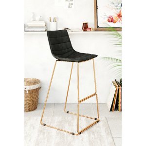 Zuo 101461 Adele Bar Chair Black  Gold