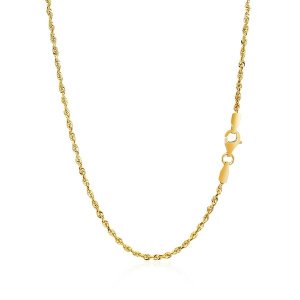 Unbranded 44349-24 2.0mm 14k Yellow Gold Solid Diamond Cut Rope Chain 