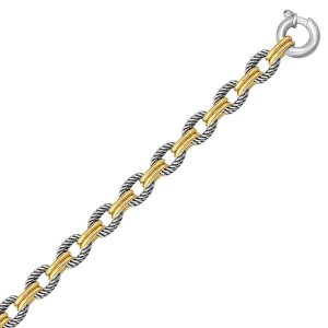 Unbranded 29176-7.5 18k Yellow Gold And Sterling Silver Dual Polished 