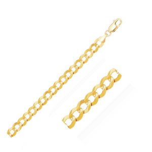 Unbranded 86964-8.5 8.2mm 14k Yellow Gold Solid Curb Bracelet Size: 8.