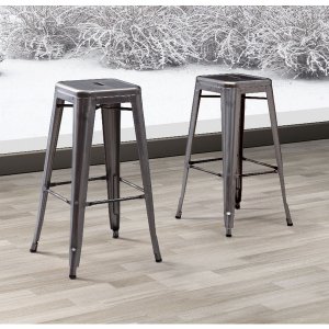 Zuo 106110 Marius Barstool (set Of 2) Gunmetal