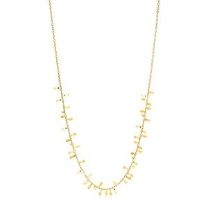 Unbranded 68024-18 14k Yellow Gold Necklace With Polished Leaf Motifs 