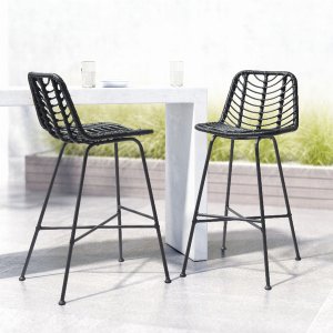 Zuo 703950 Malaga Bar Chair Black