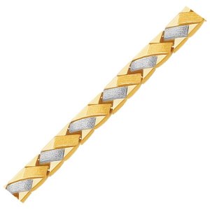 Unbranded 36547-7.25 14k Two-tone Gold Fancy Weave Bracelet With Contr