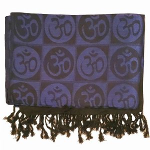 Wild SCA581 Om Meditation Symbol Handwoven Tassel Scarf