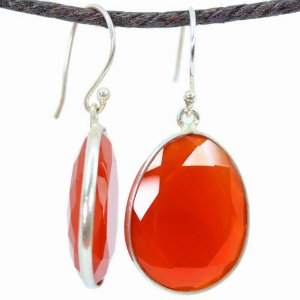 Wild 3UHCAR101 Carnelian Large Oval Earrings