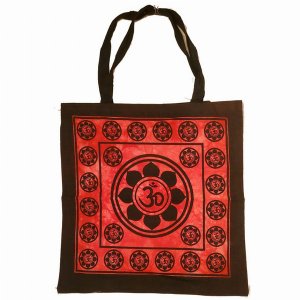 Wild CHK102 Aum Lotus Chakra Tie Dye Canvas Tote Bag