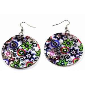 Wild 143 Blooming Flowers Mother Of Pearl Earrings