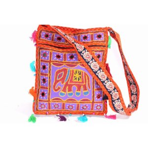 Wild JH234 Mirror Work Elephant Multi Color Sling Jhola Bag