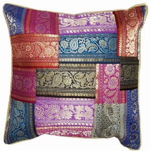 Wild CC141 Patchwork Jacquard Exclusive Silk Cushion Cover