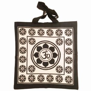 Wild CHK103 Aum Sanskrit Symbol Lotus Chakra Tie Dye Market Tote Bag C