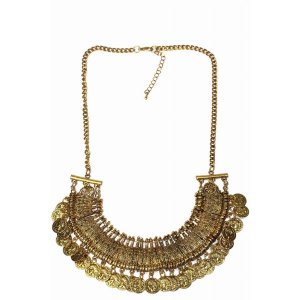 Wild 193 Tribal Style Coin Statement Necklace