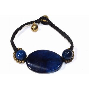 Wild 1115A Blue Agate Slice  Rounds Bracelet