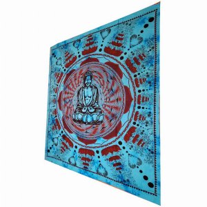 Wild TAPD286 Turquoise Buddha In Dharma Chakra Mudra On A Lotus Flower