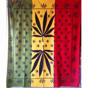 Wild TAPD329 Marijuana Leaf Mirror Symmetrical Art Design Tapestry Wal