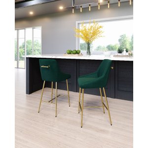 Zuo 109380 Madelaine Counter Chair Green