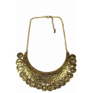 Wild 177 Coin  Hammered Pendant Statement Necklace