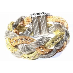 Wild 278 Three Tone Sparkle Braid Bracelet