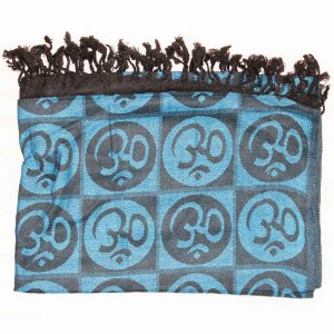 Wild SCA554 Om Meditation Symbol Handwoven Tassel Scarf