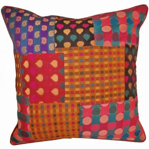 Wild CC105 Indian Patchwork Silk Polka Dot Cushion Cover Design Home A