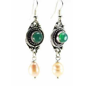 Wild 1166 Radiant Green  Pearl Drop Earrings