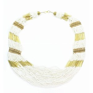 Wild 347 Empress Layered Beads White Necklace