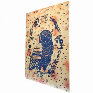 Wild TAPS1084 Trippy Owl Tapestry Wall Hanging