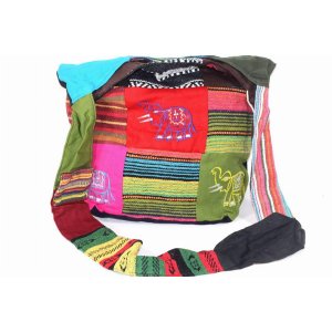 Wild JH110 Elephant Pop Art  Durrie Patchwork Sling Jhola Bag