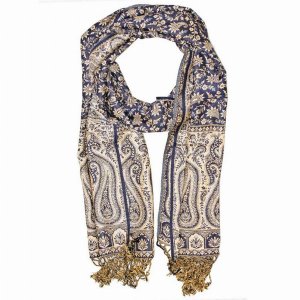 Wild SCA549 Reversible Scarf Pattern Patola Style Dark Paisley Print B