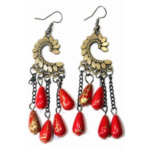 Wild 228 Paisley Petal  Shimmer Beads Earrings