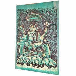 Wild BNR104 Batik Cotton Fabric Krauncha Ganesha Wall Decor Banner Tap