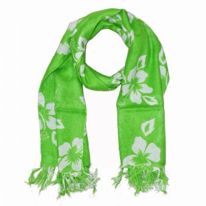 Wild SCA562 Floral Pattern Pareo Beach Hawaiian Sarong Scarf