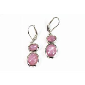 Wild GOS15 Pink Raw Sapphire Gemstone Earrings