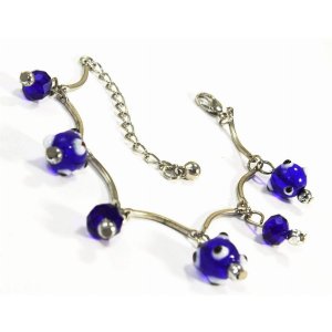 Wild 114 Evil Eye Beads  Blue Crystal Bracelet