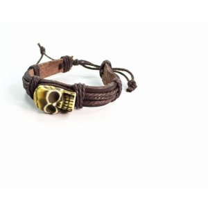 Wild 344 Skull Leather Bracelet