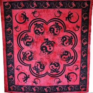 Wild TAPD226 Red Salamander  Yin Yang Tapestry