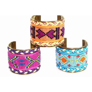 Wild 121B Beaded Cuff Bangles