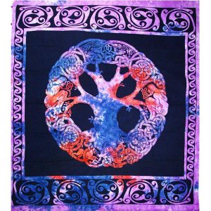 Wild TAPD133 Purple Celtic Tree Of Life Tapestry