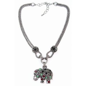 Wild 9-E Dazzling Elephant Necklace