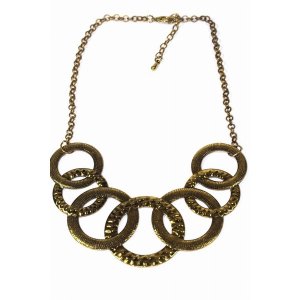 Wild 196 Hammered Circles Tribal Necklace